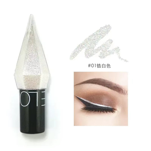 Diamond Shiny Eye Liners Eyeshadow Waterproof Silver Rose Gold Color Glitter Sequins Eyeliner Eye Shadow Makeup Beauty Cosmetics